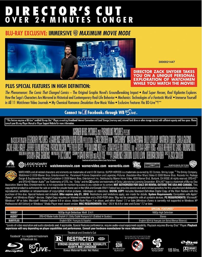 Amazon.com: Watchmen (Director's Cut + BD-Live) [Blu-ray